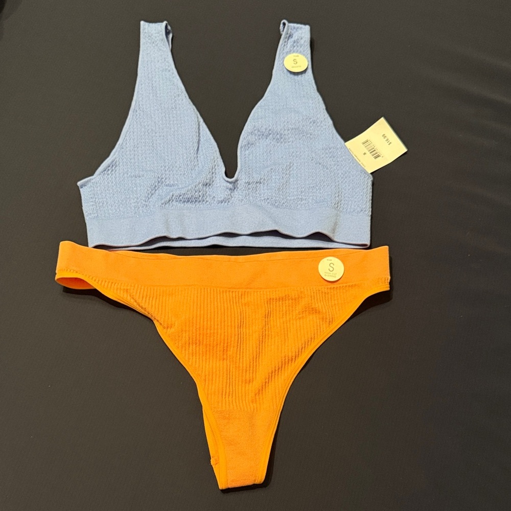 Cotton On Blue and Orange Intimates Set